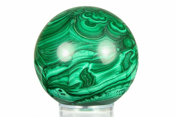 Flowery, Polished Malachite Sphere - DR Congo #284424